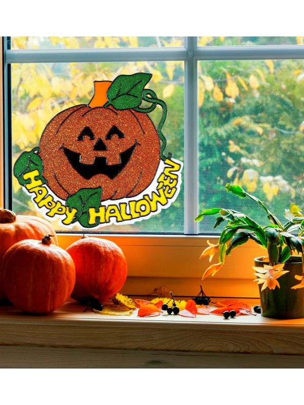 Halloween pompoen raam sticker