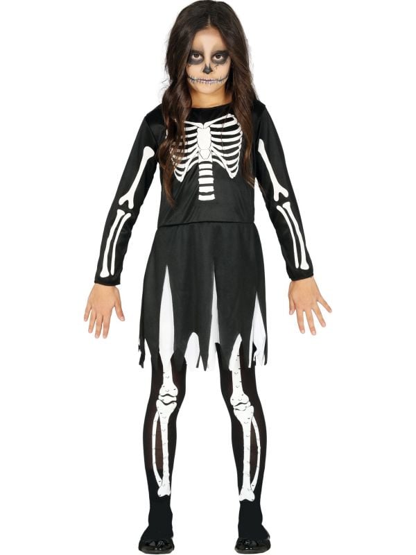 Halloween skeletten kostuum meisje