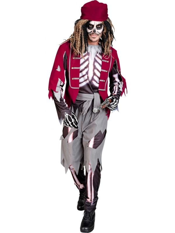 Halloween skull pirate kostuum heren