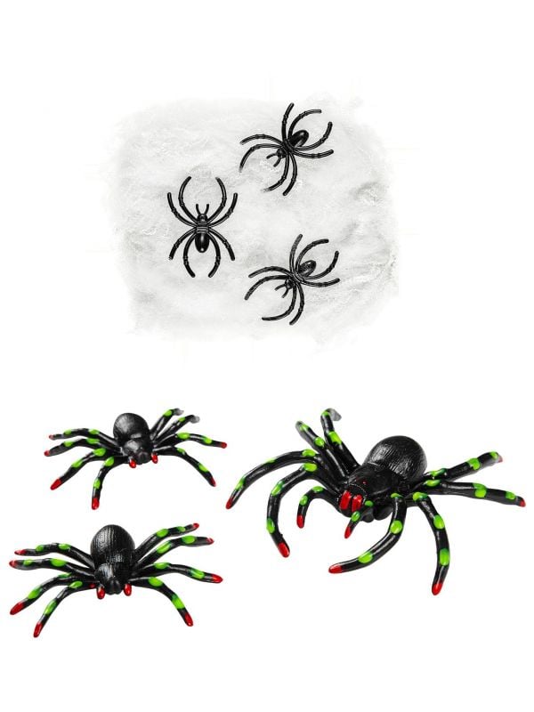 Halloween spinnenweb met spinnen decoratie