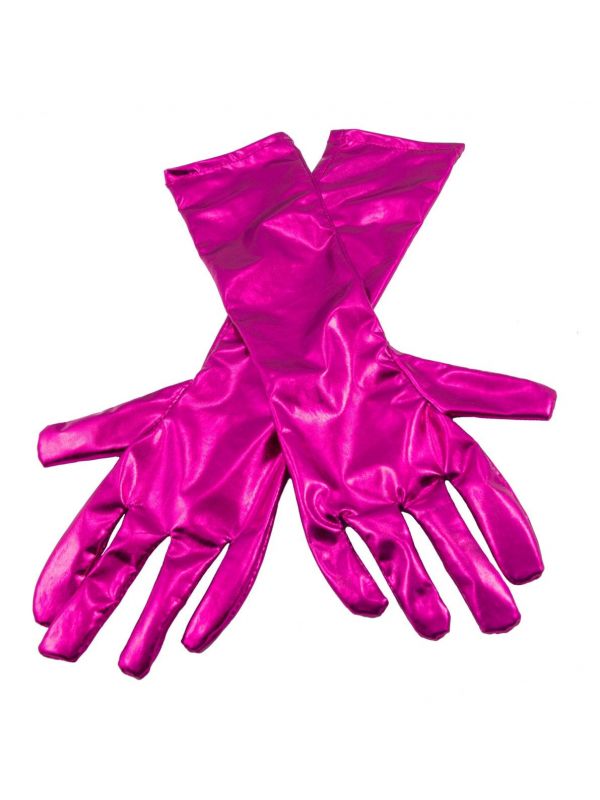 Handschoenen metallic roze
