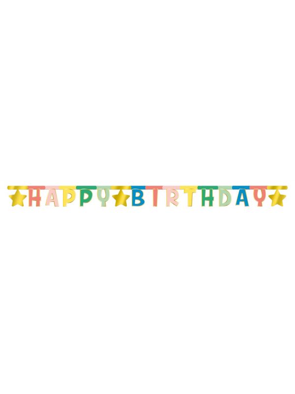 Happy Birthday letterslinger gekleurd