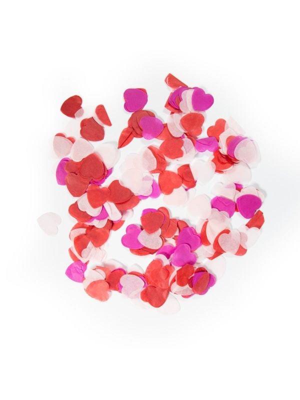 Hartjes confetti groot 14 gram multi roze