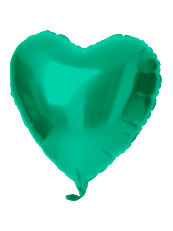 Hartvorm folieballon 45cm groen metallic