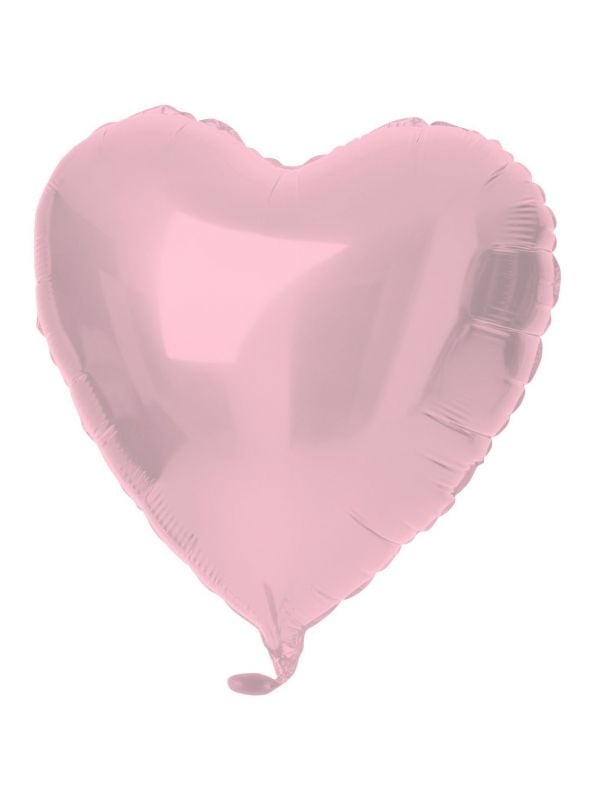 Hartvorm folieballon 45cm pastel roze