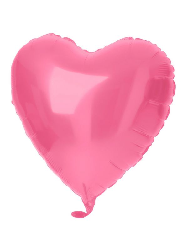 Hartvorm folieballon 45cm roze metallic