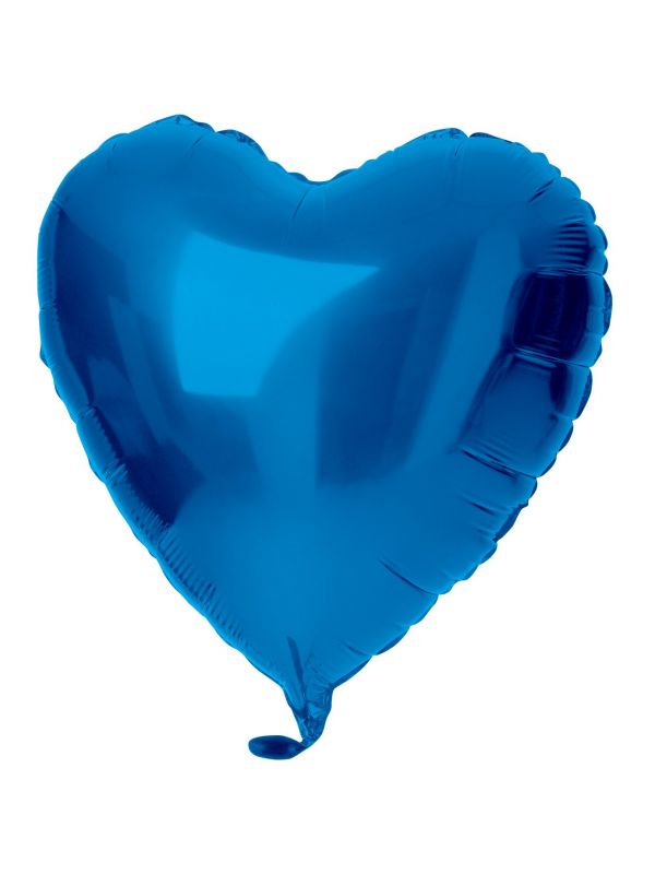 Hartvormig folieballon 45cm blauw