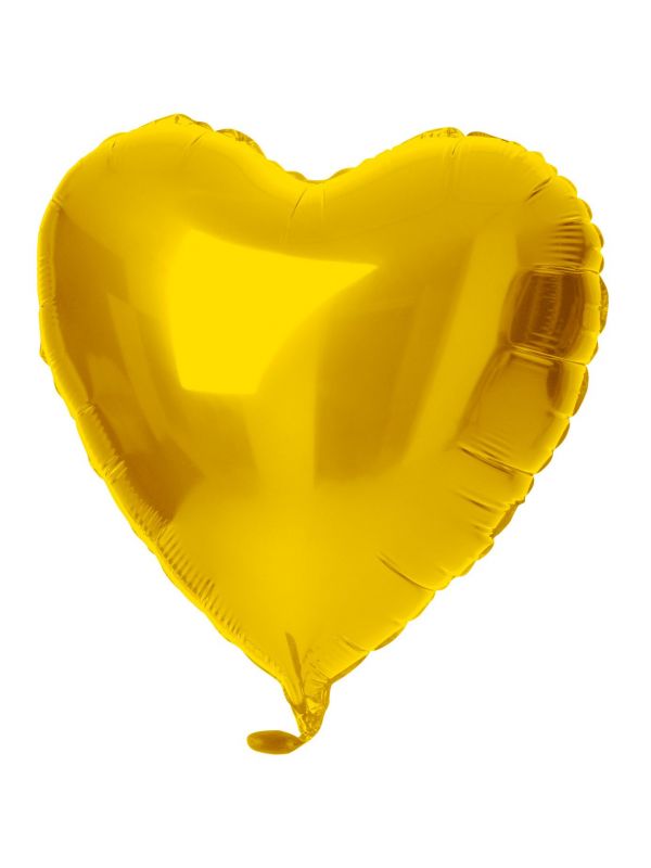 Hartvormig folieballon 45cm goud