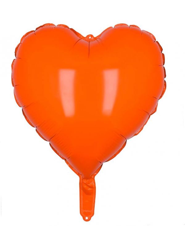 Hartvormige folieballon oranje koningsdag