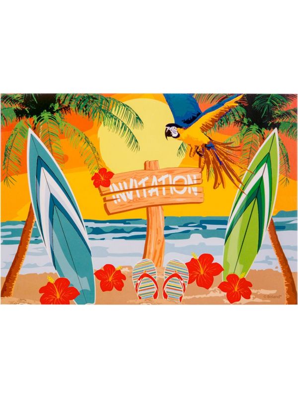 Hawaii beach party uitnodigingskaarten