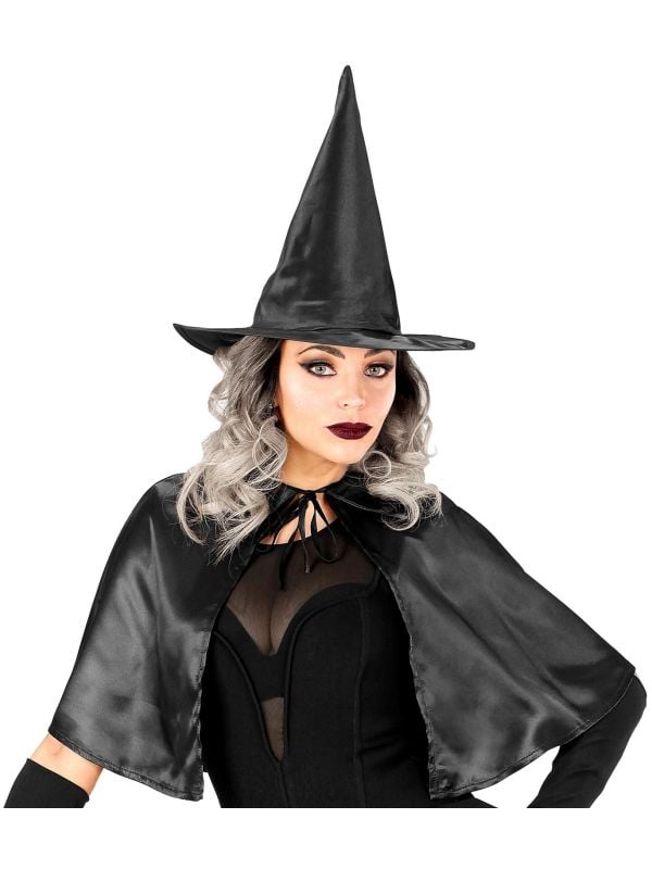 Heksen cape met hoed