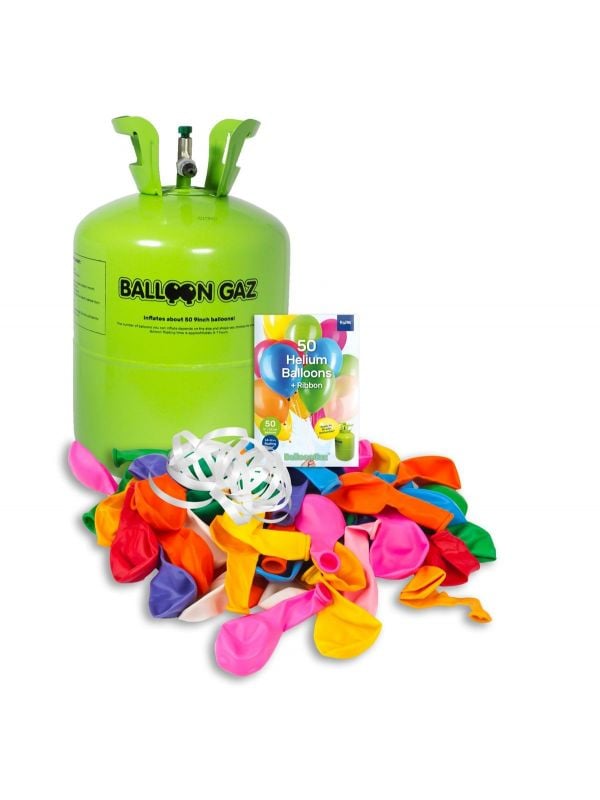 Heliumtank met 50 ballonnen en lint