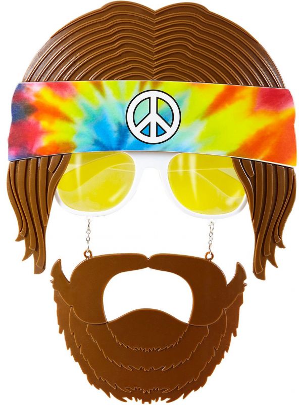 Hippie bril met baard