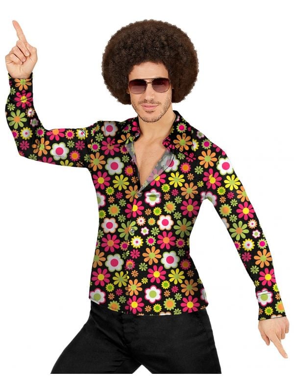 Hippie flowers 60s shirt heren