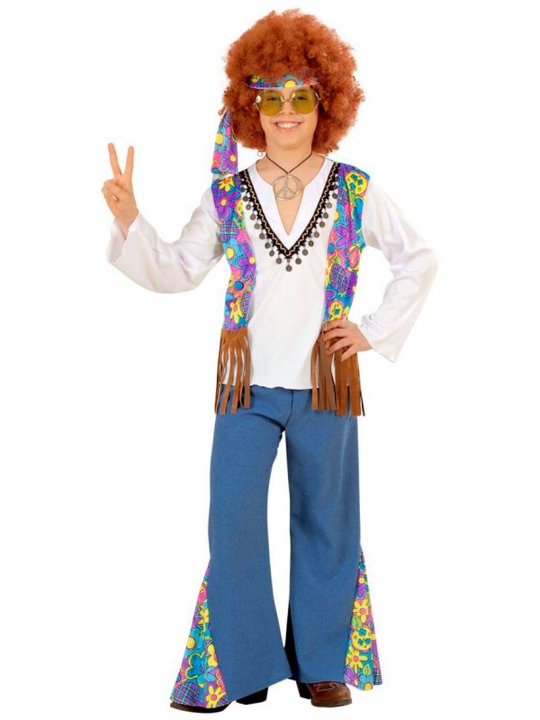 Hippie Jongen Woodstock kostuum