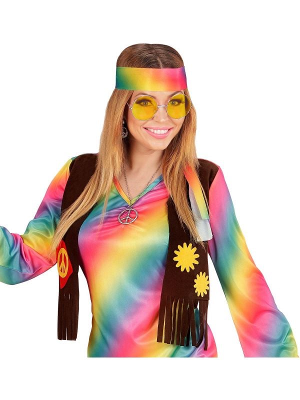 Hippie retro bril geel