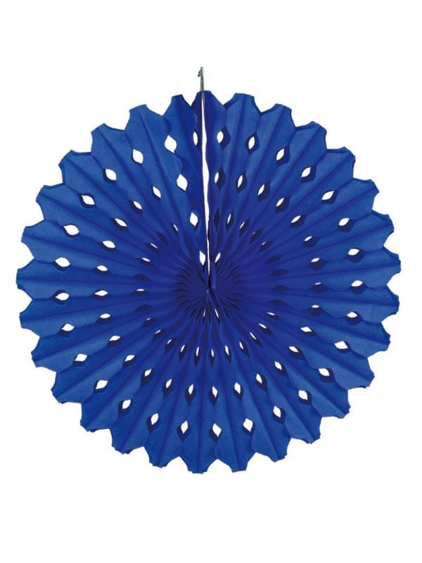 Honingraat waaier versiering blauw 45cm