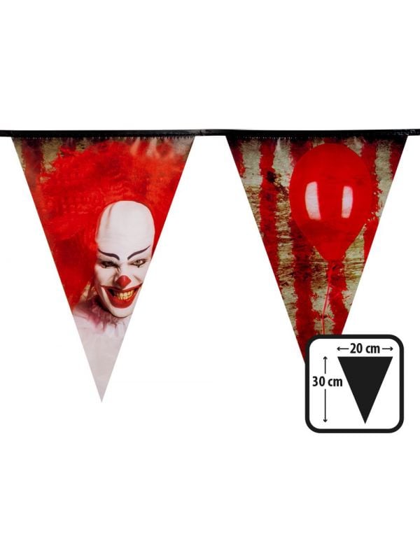 Horror clown halloween vlaggenlijn
