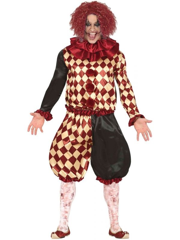 Horror killer clown kostuum man