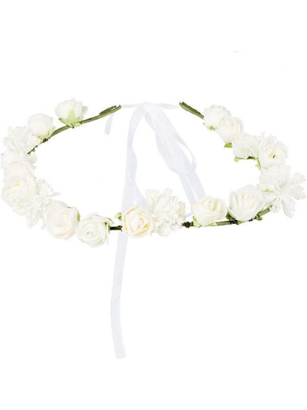 Ibiza witte bloemen hoofdband