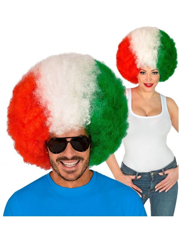 Italiaanse supporter afro pruik