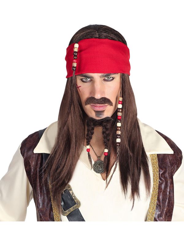 abces kosten compleet Jack Sparrow pruik Pirates of the Carribean | Carnavalskleding.nl
