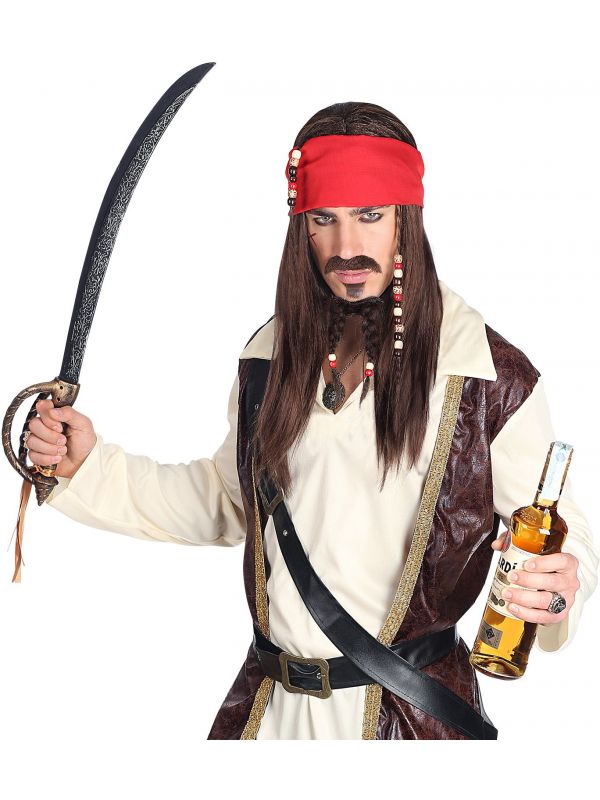 abces kosten compleet Jack Sparrow pruik Pirates of the Carribean | Carnavalskleding.nl