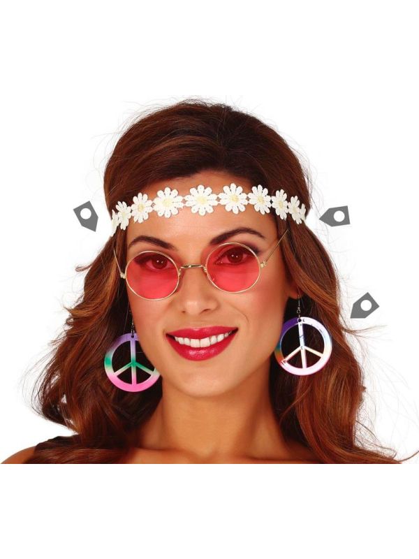 Jaren 60 hippie accessoire set