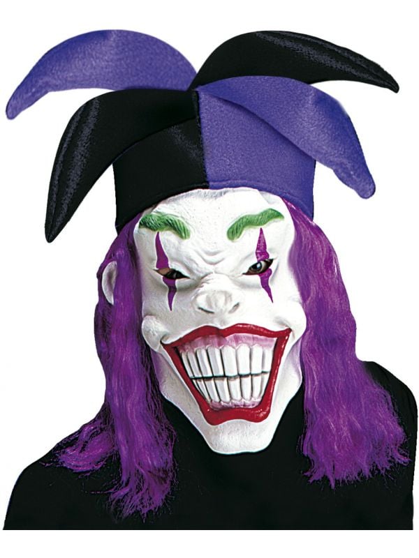 Joker masker met hoed en haar