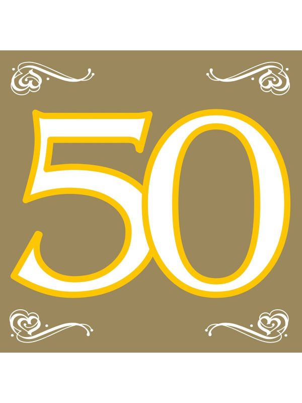 Jubileum 50 jaar gouden servetten 20 stuks