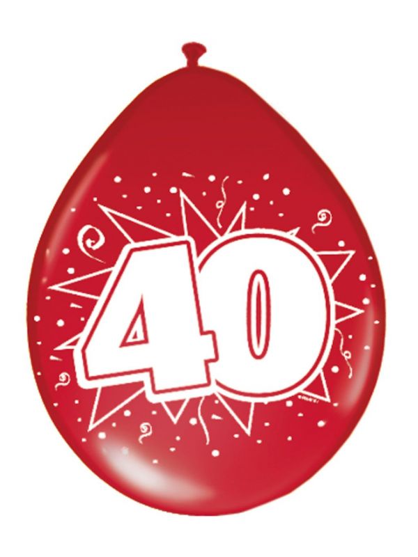 Jubileum verjaardag 40 jaar ballonnen robijn rood