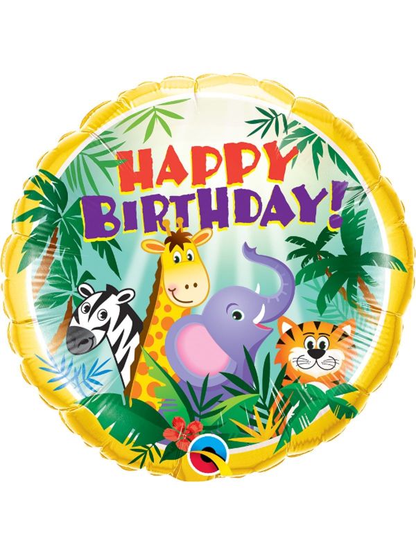 Jungle dierenrijk verjaardag folieballon