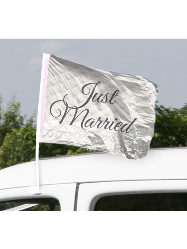 Just Married bruiloft autovlaggen