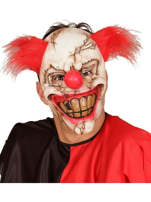 Killer clown masker met rood haar