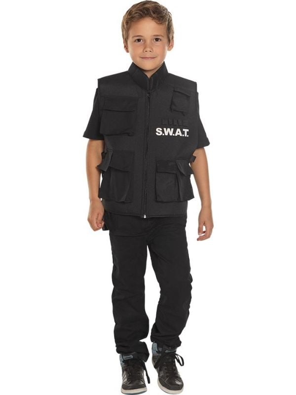 Klassiek SWAT vest kinderen zwart