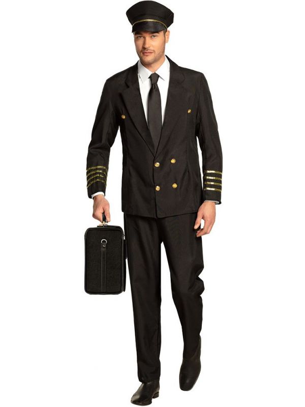 Klassiek zwart piloten kostuum man