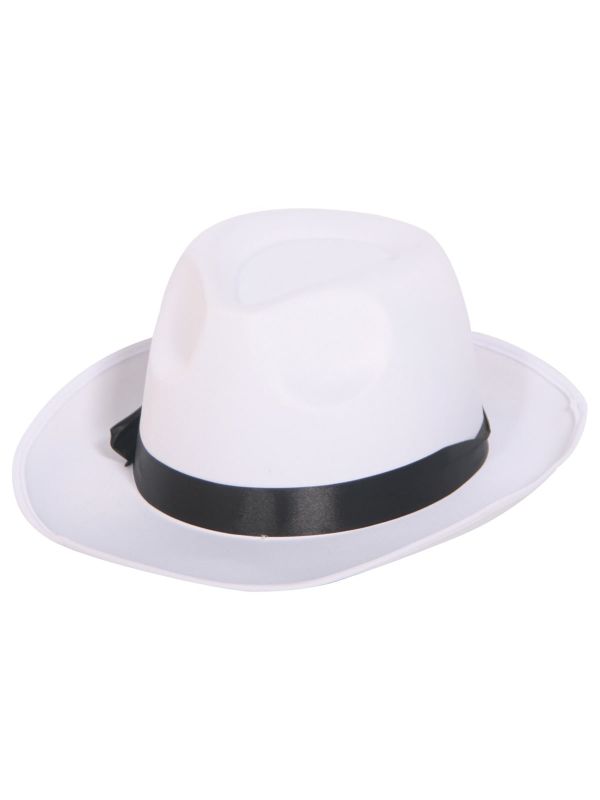 Klassieke witte gangster hoed