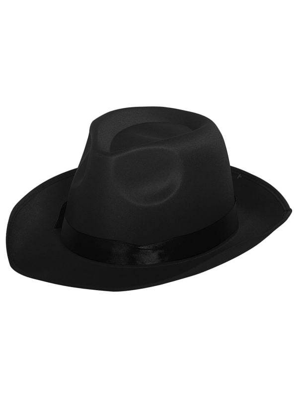 Klassieke zwarte gangster hoed