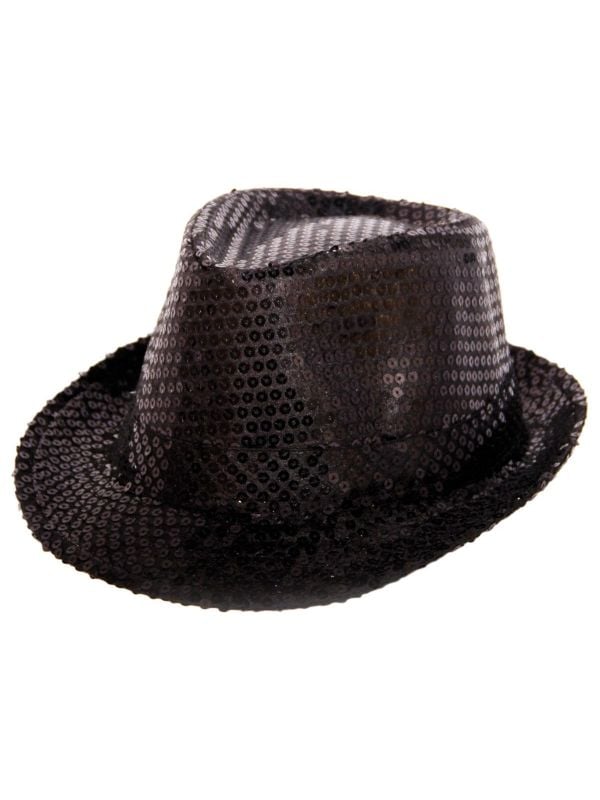 Klassieke zwarte pailletten hoed