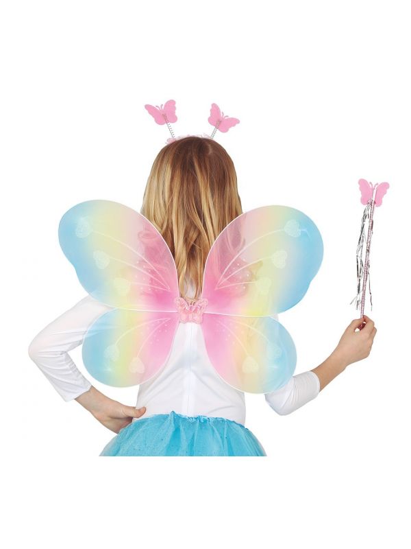 Kleurrijke vlinder accessoire set kind