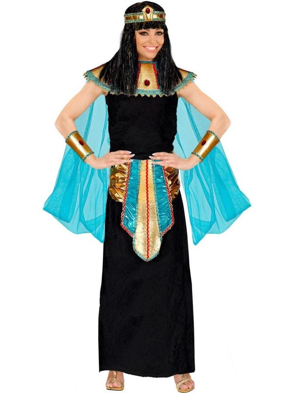 Koningin cleopatra lange jurk dames