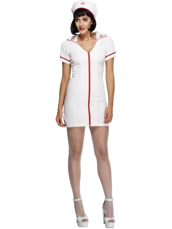 Korte verpleegster jurkje wit