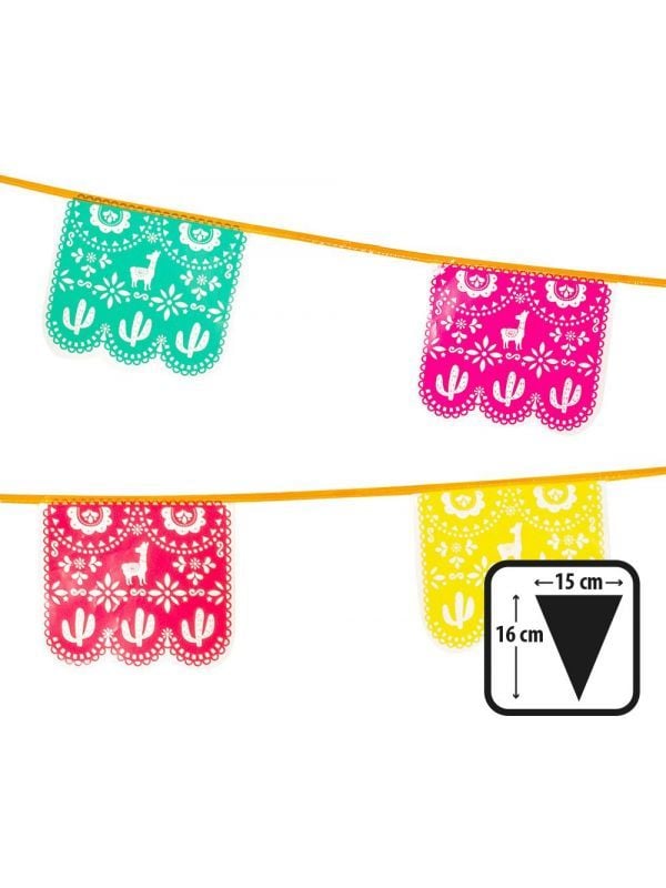 Lama thema party kleurrijke vlaggenlijn