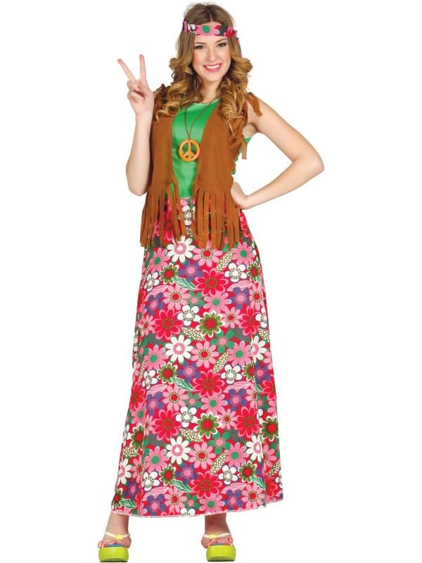 Lange dames hippie jurk