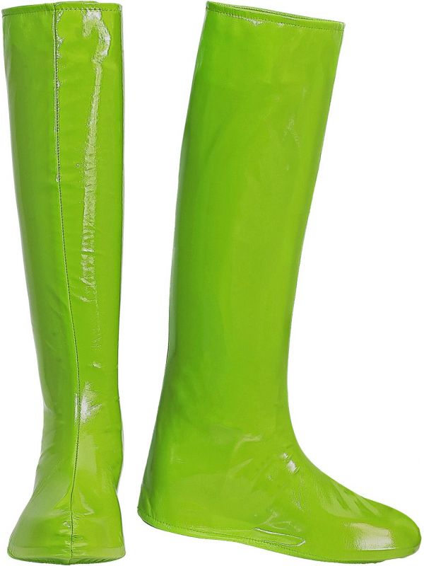 Lange groene laarzen 60s en 70s vrouwen