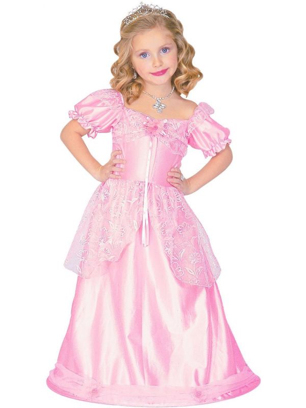 Lange roze prinses jurk meisjes