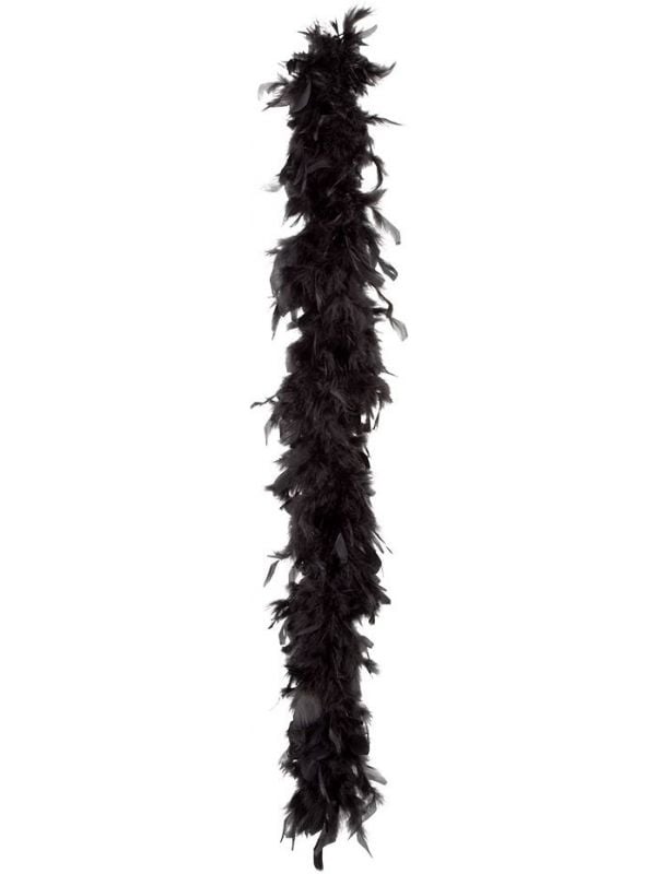 Lange zwarte veren boa