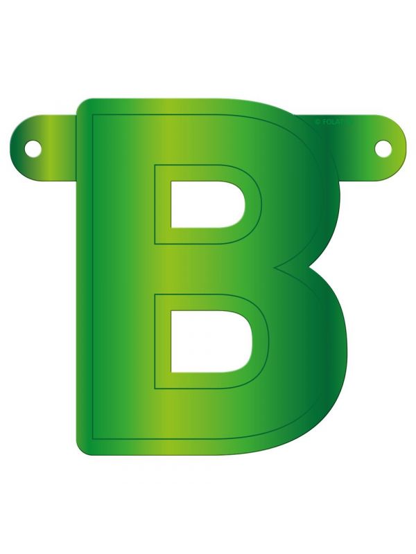 Letter B banner lime groen
