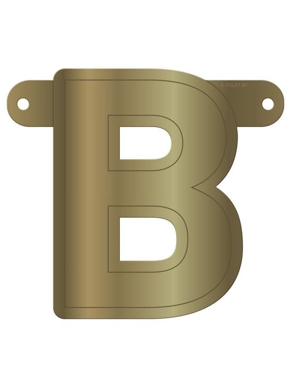 Letter B banner metallic goud