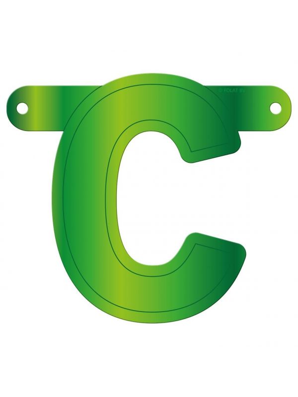 Letter C banner lime groen